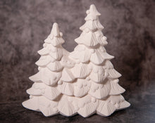 Load image into Gallery viewer, 9&quot; Christmas Trees with ornaments - Bisque

