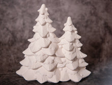 Load image into Gallery viewer, 9&quot; Christmas Trees with ornaments - Bisque
