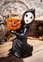Load image into Gallery viewer, Black Ghost Holding Pumpkin
