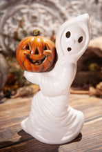Load image into Gallery viewer, White Ghost Holding Pumpkin

