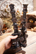 Load image into Gallery viewer, Set of 2 Black Candlestick Holders
