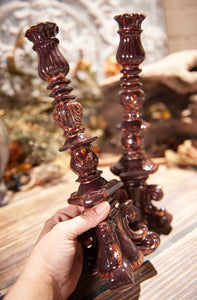 Set of 2 Copper Candlestick Holders