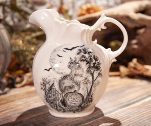 Hand Painted Cat Pitcher